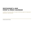 Restaurant & Bar Event & Menu Calendar