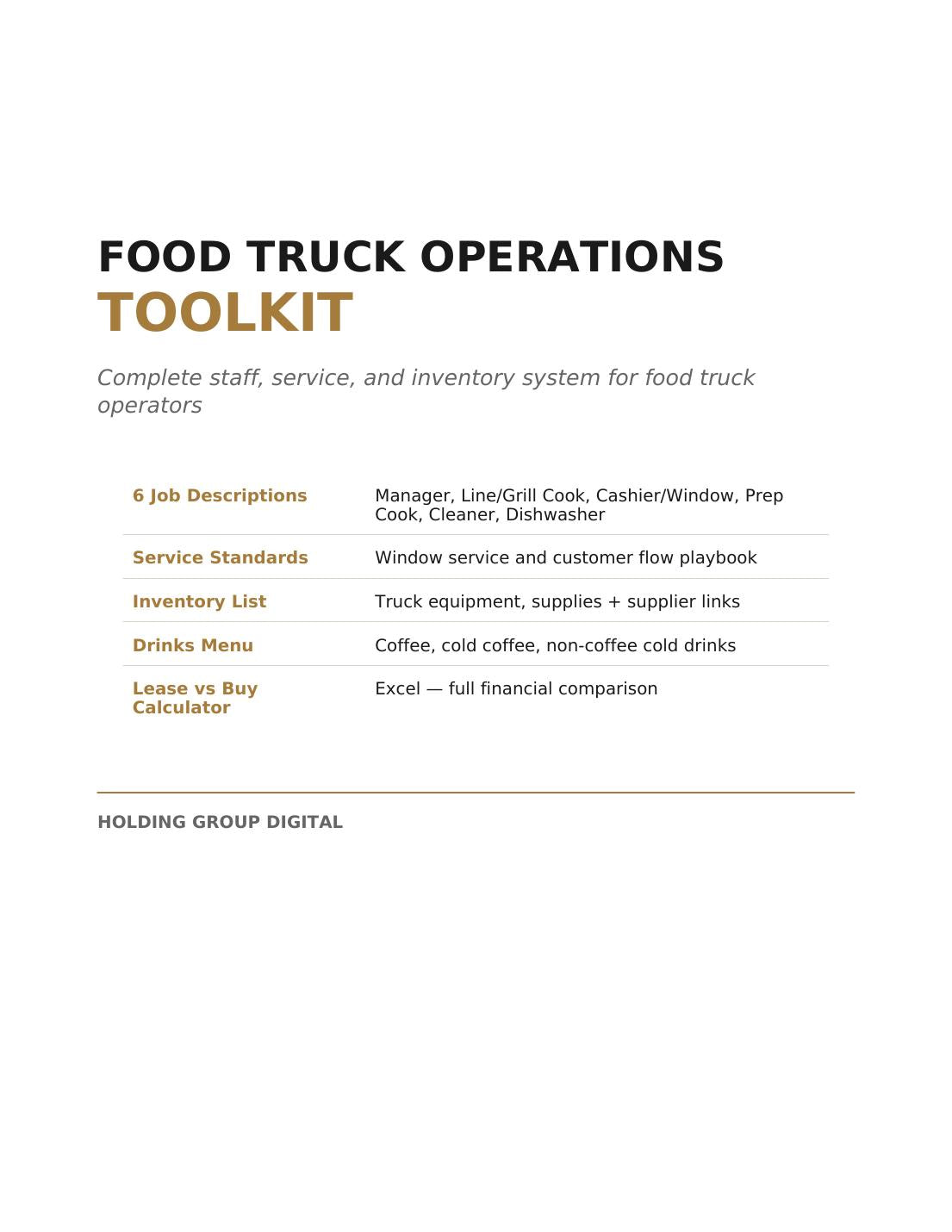 Food Truck Operations Toolkit